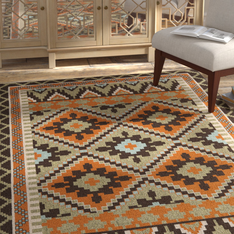 Bloomsbury Market Henbury Orange/Green/Brown Indoor/Outdoor Area Rug